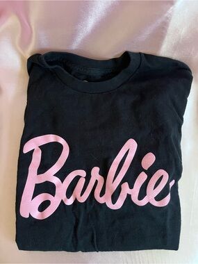 Barbie Black T-Shirt with Pink Logo Script